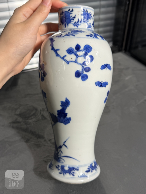 清光绪青花雉鸡牡丹纹梅瓶 - 图6